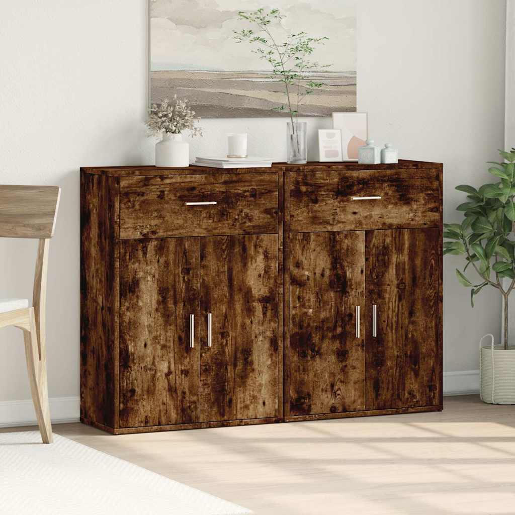 Komoda 2 kom boja dimljenog hrasta 60x30x84cm konstruirano drvo