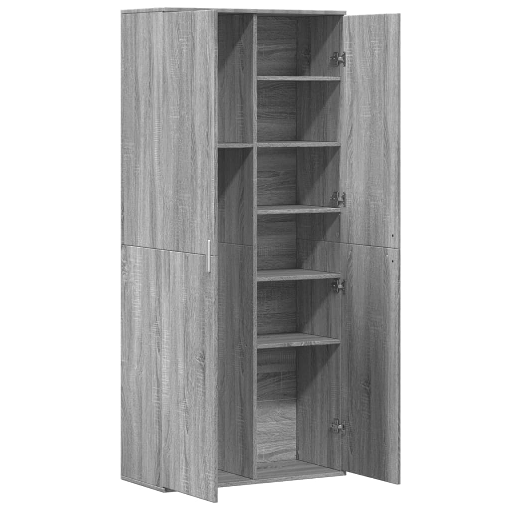 Visoka komoda siva sonome 80x35x180 cm od konstruiranog drva