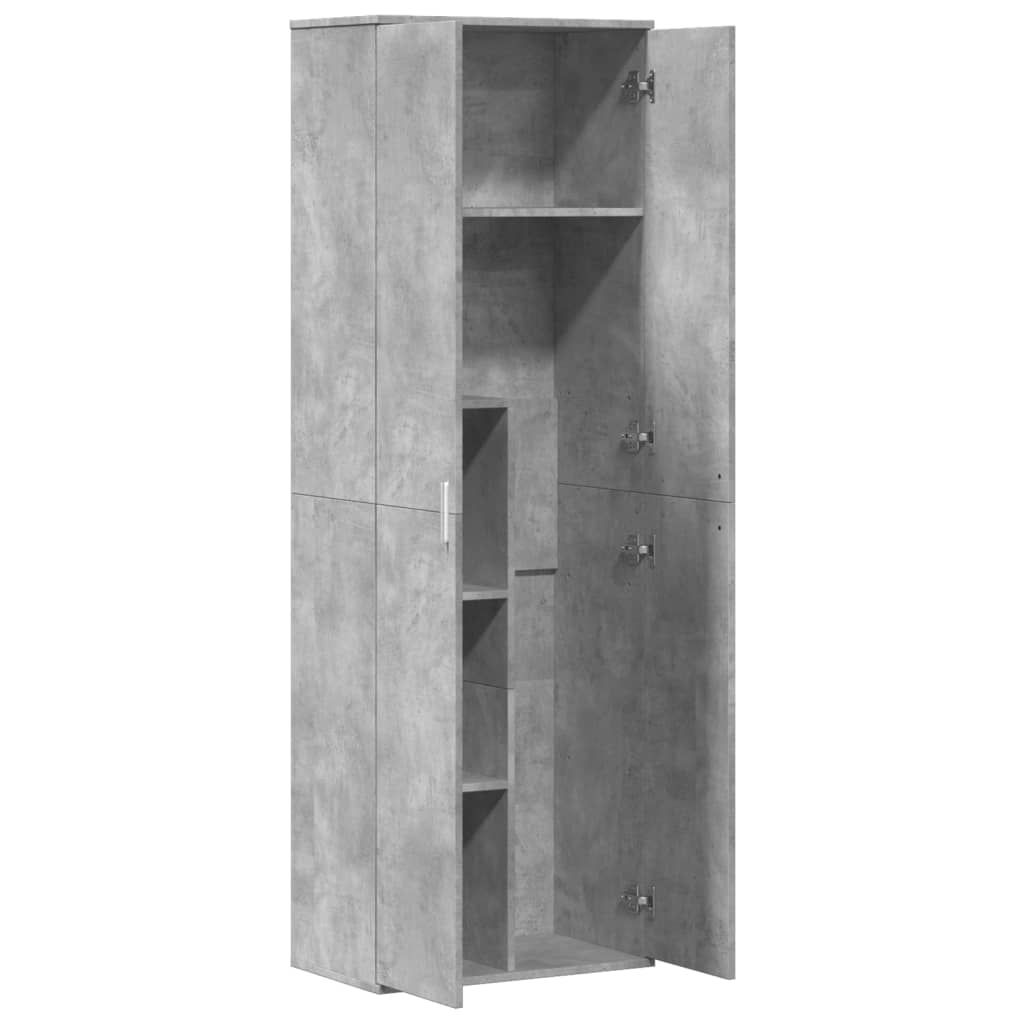 Visoka komoda siva boja betona 60x35x180 cm konstruirano drvo