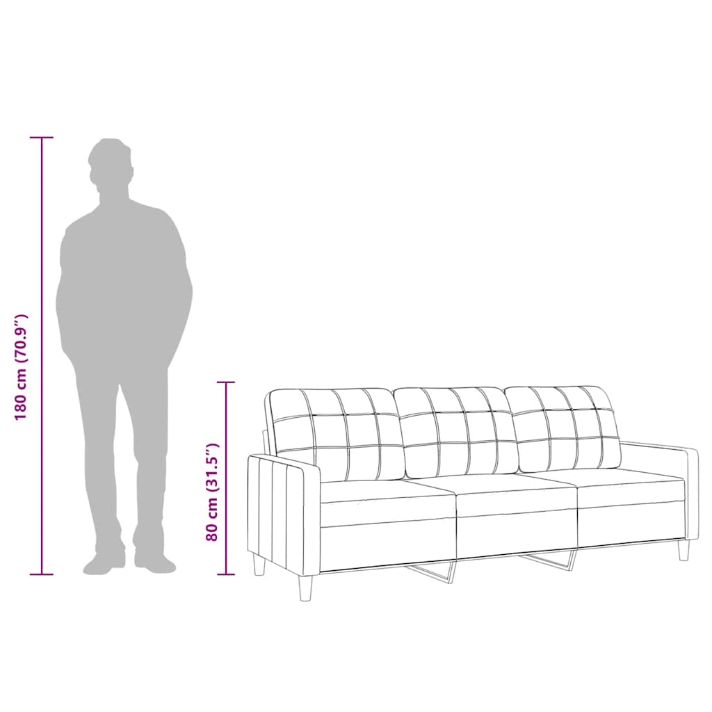Trosjed od tkanine Crna 210 cm