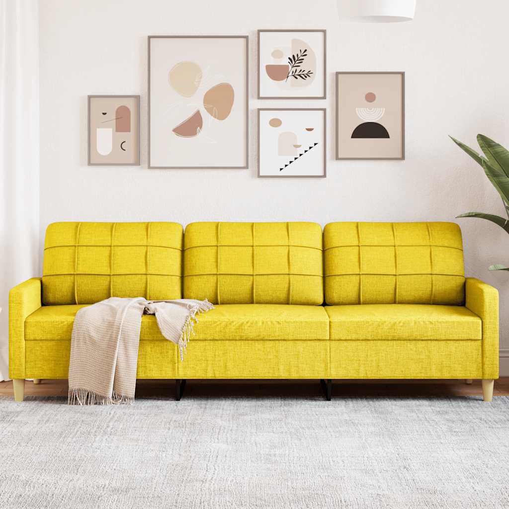 Trosjed od tkanine svjetložuti 210 cm