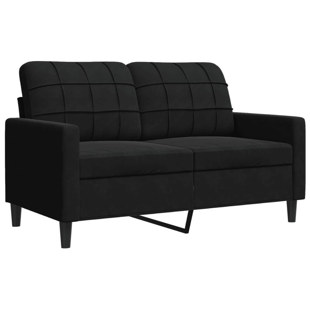 Dvosjed crni 120 cm baršunasti