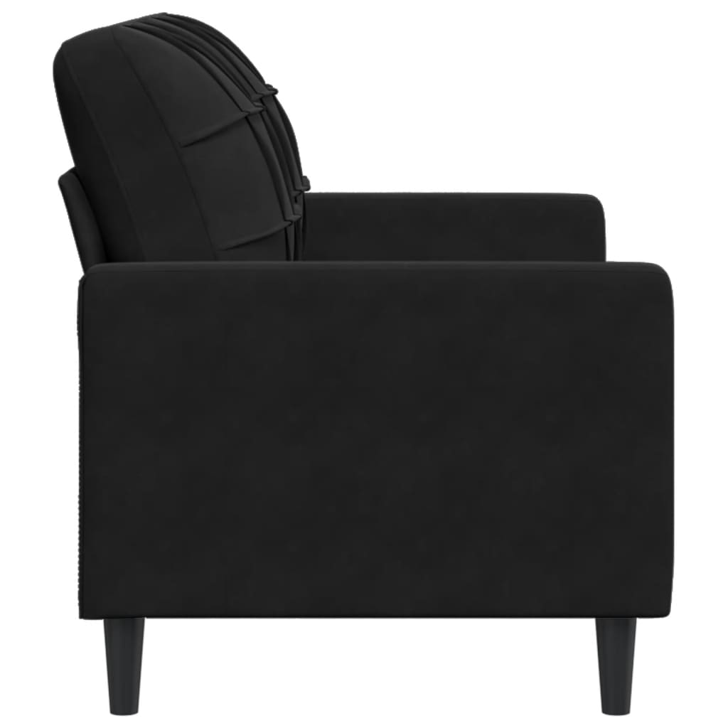 Dvosjed crni 120 cm baršunasti Crna
