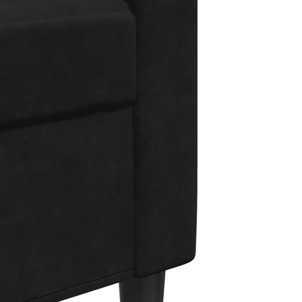 Dvosjed crni 120 cm baršunasti Crna