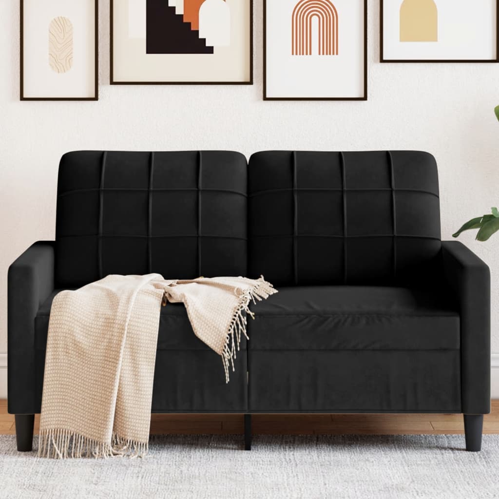 Dvosjed crni 120 cm baršunasti Crna