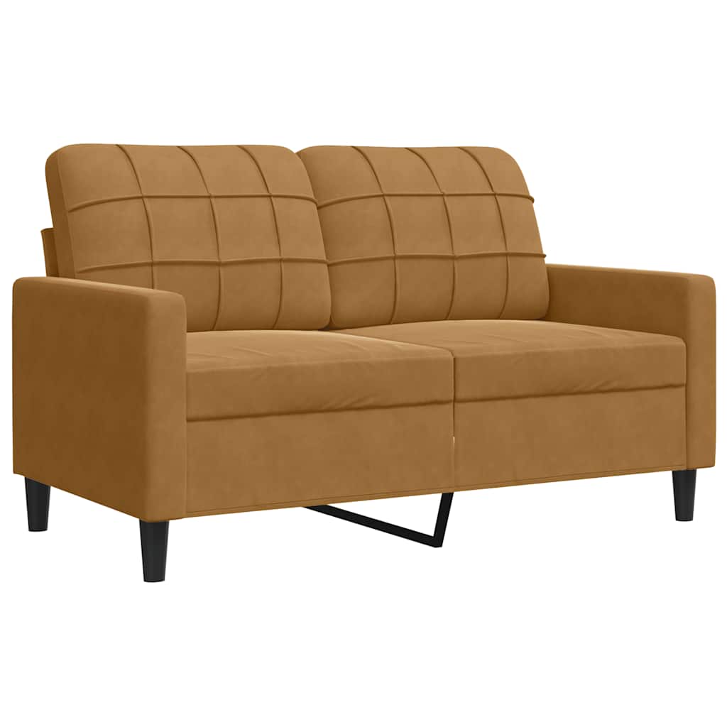 Dvosjed smeđi 120 cm baršunasti