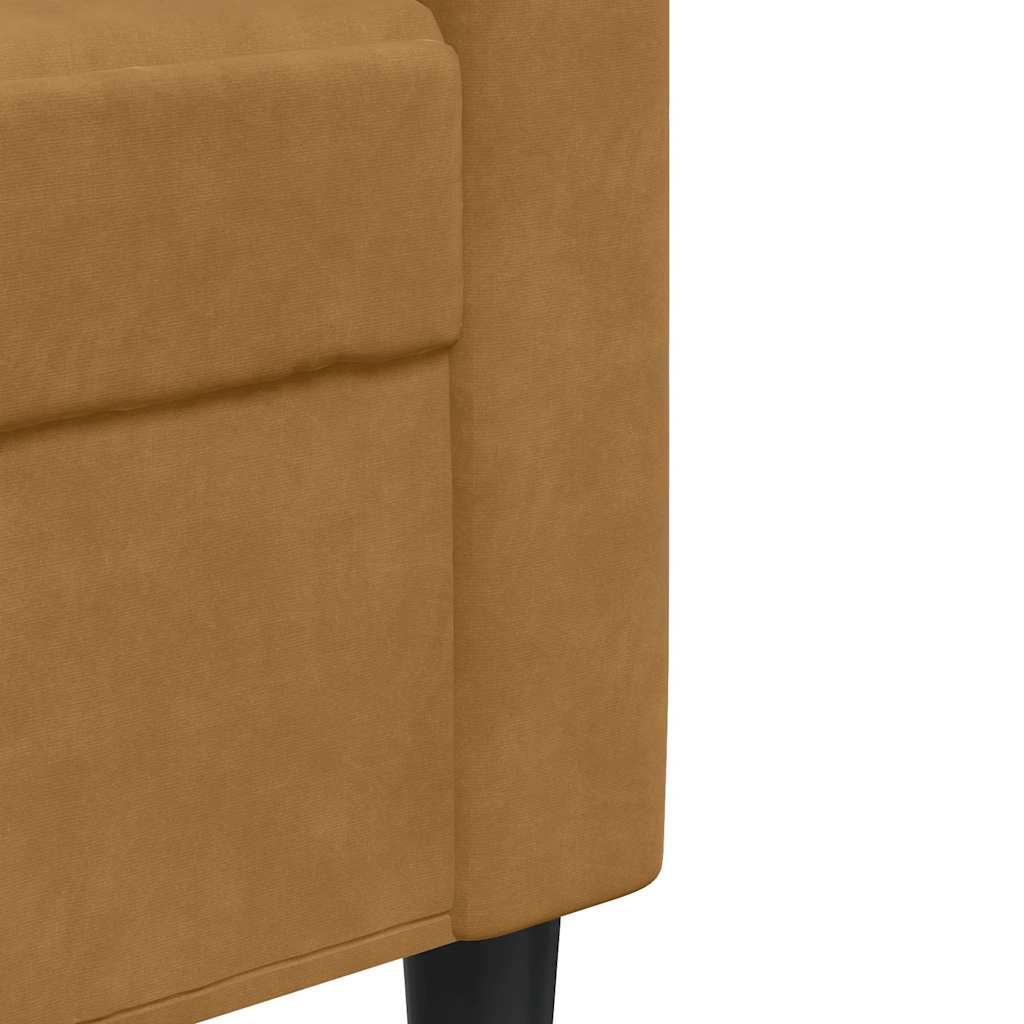 Dvosjed smeđi 120 cm baršunasti