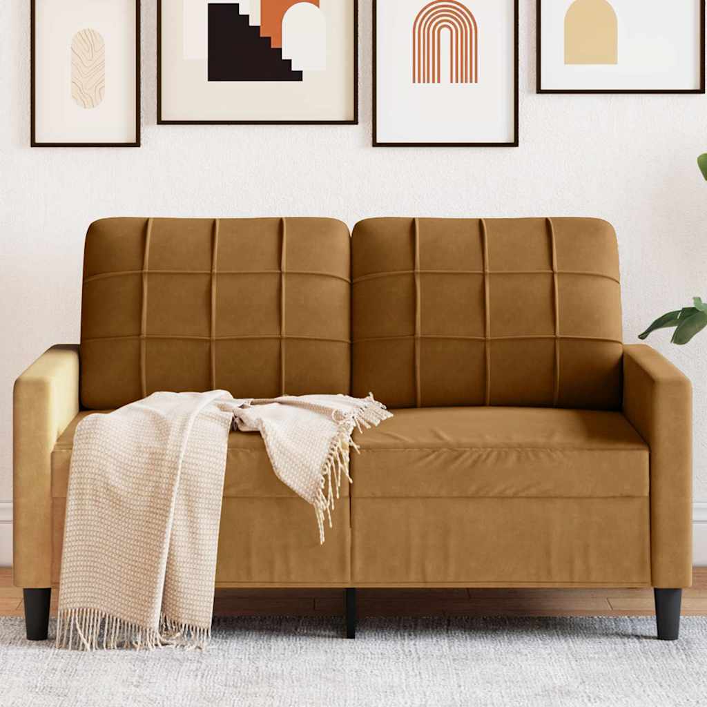 Dvosjed smeđi 120 cm baršunasti