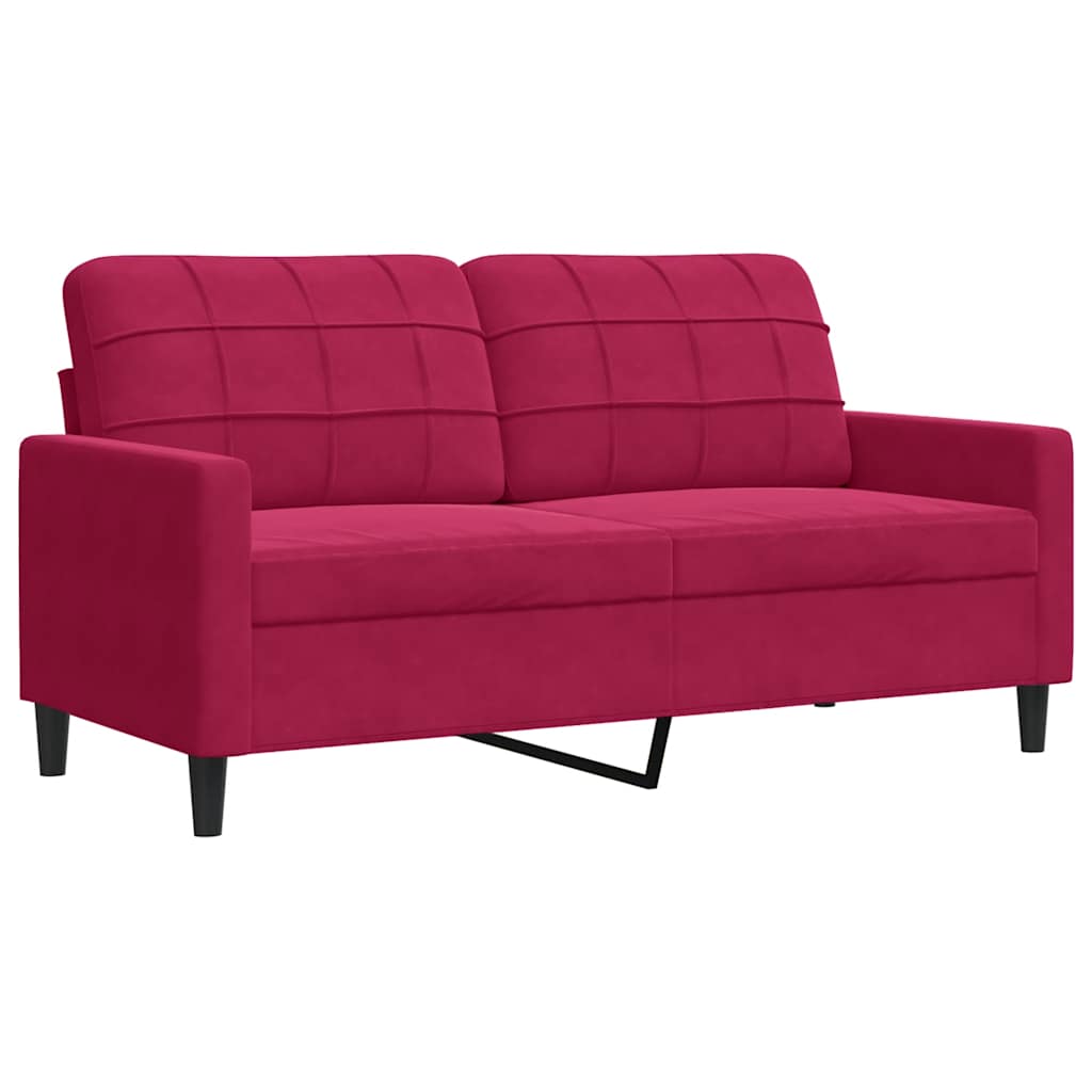 Dvosjed crvena boja vina 140 cm baršunasti