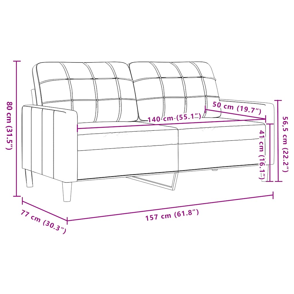Dvosjed krem 140 cm baršunasti