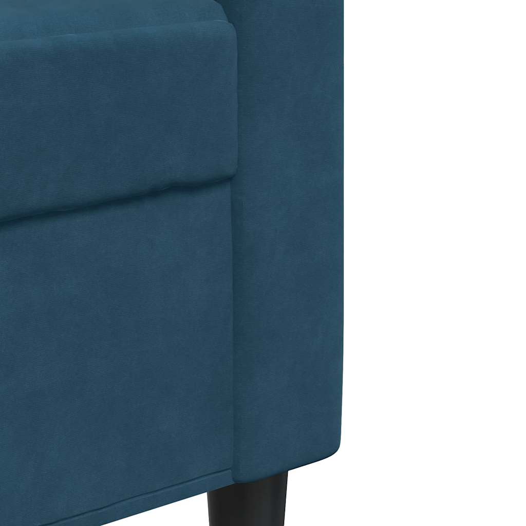 Trosjed od tkanine Plava 180 cm baršunasti