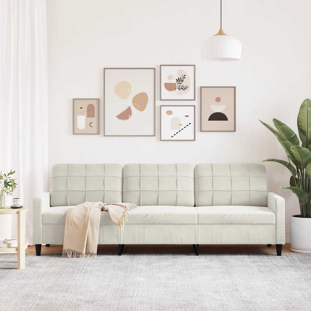Trosjed od tkanine Krem 210 cm baršunasti
