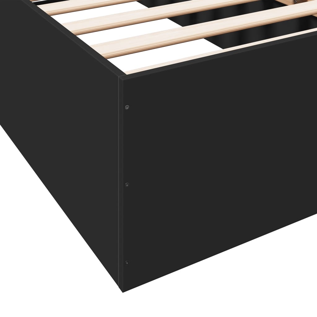 Okvir za krevet crni 75 x 190 cm od konstruiranog drva