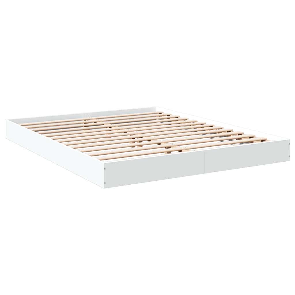 Okvir za krevet bijeli 150x200 cm konstruirano drvo
