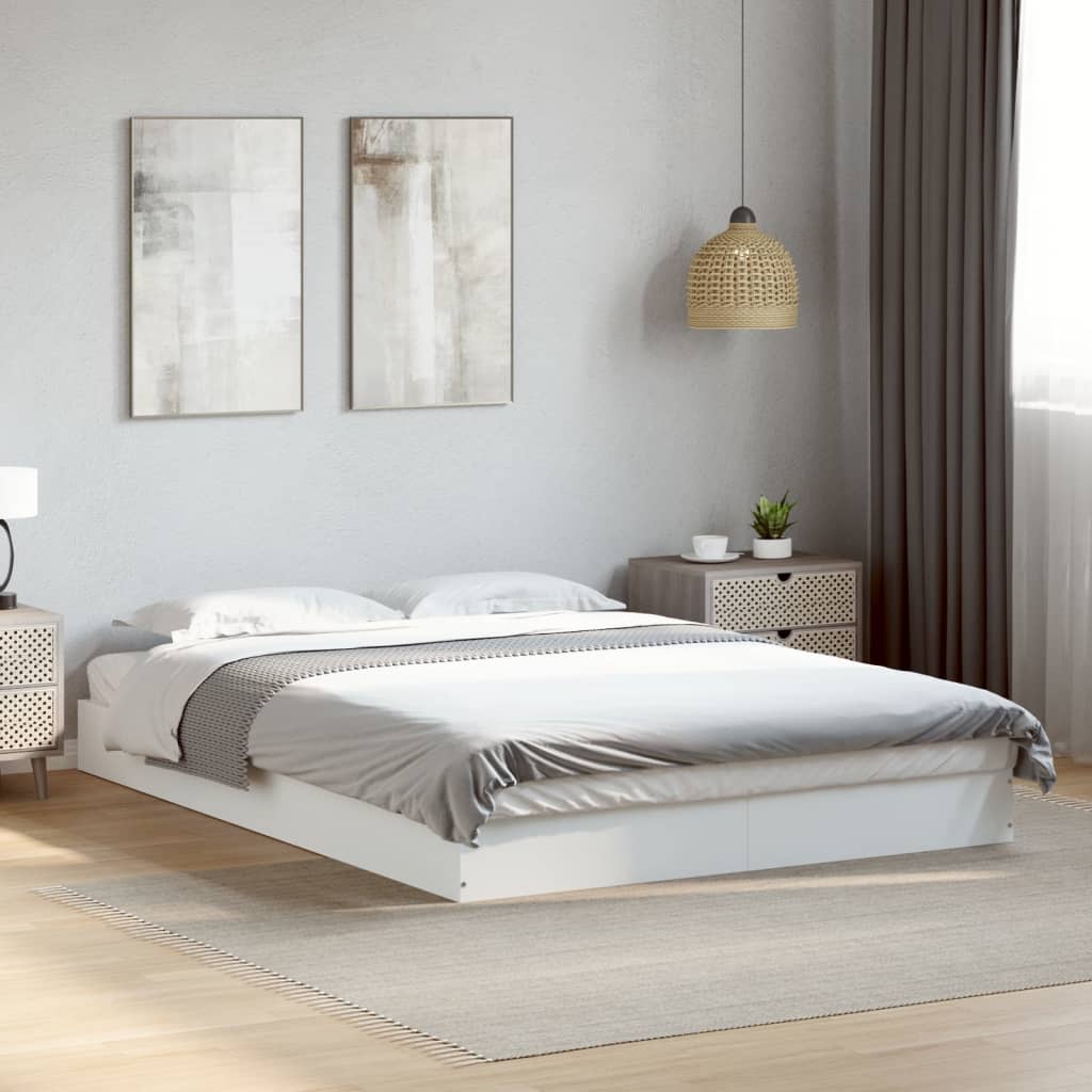 Okvir za krevet bijeli 135x190 cm konstruirano drvo