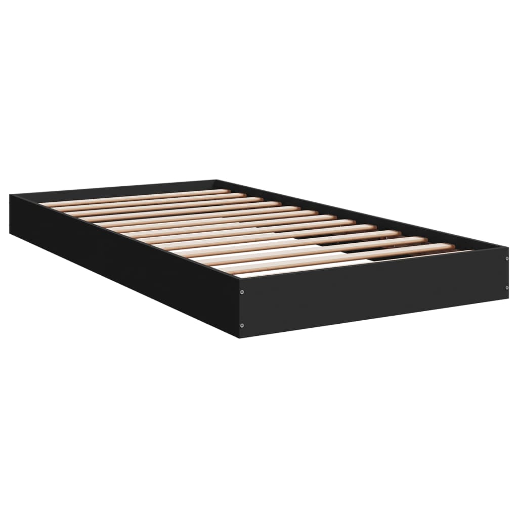 Okvir za krevet crni 100x200 cm konstruirano drvo