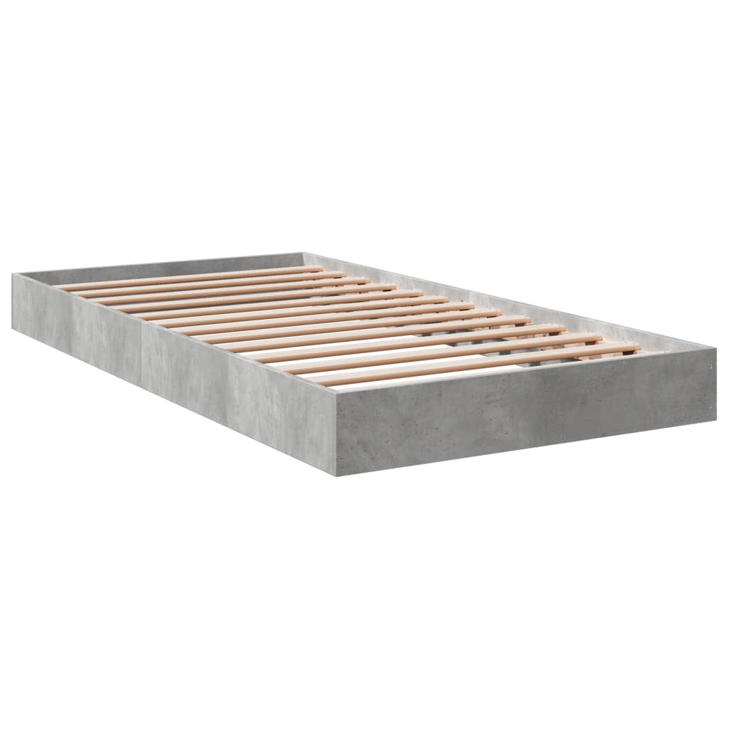 Okvir kreveta boja betona 100x200 cm od konstruiranog drva