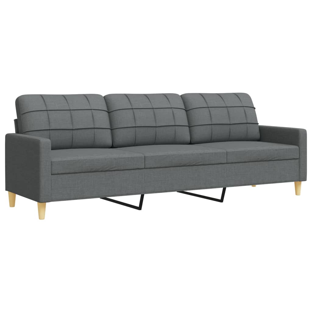 3-dijelni set sofa tamnosivi od tkanine