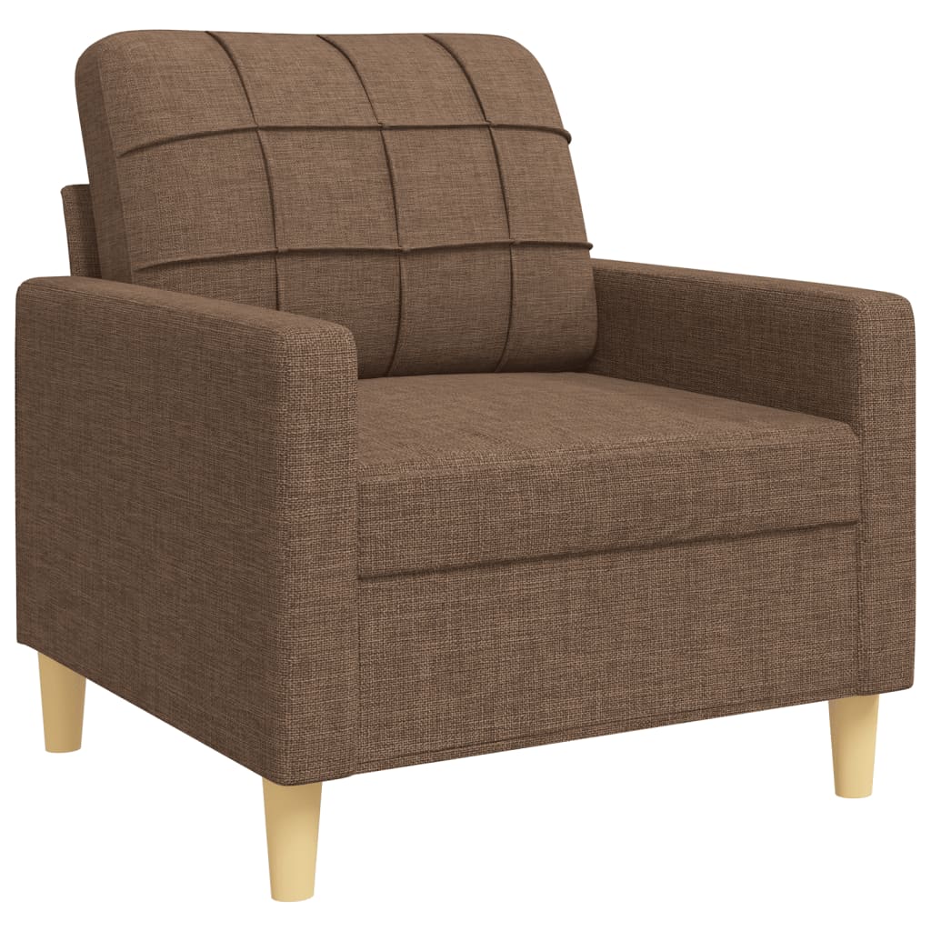 3-dijelni set sofa smeđi od tkanine