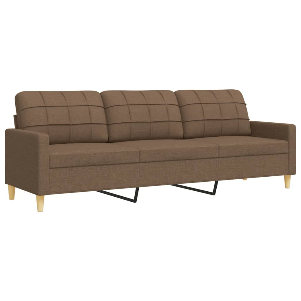 3-dijelni set sofa smeđi od tkanine