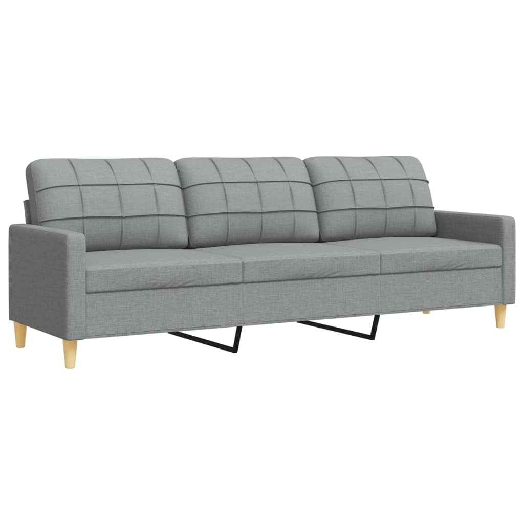 4-dijelni set sofa s tabureom svjetlosivi od tkanine