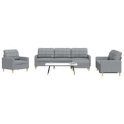 4-dijelni set sofa s tabureom svjetlosivi od tkanine
