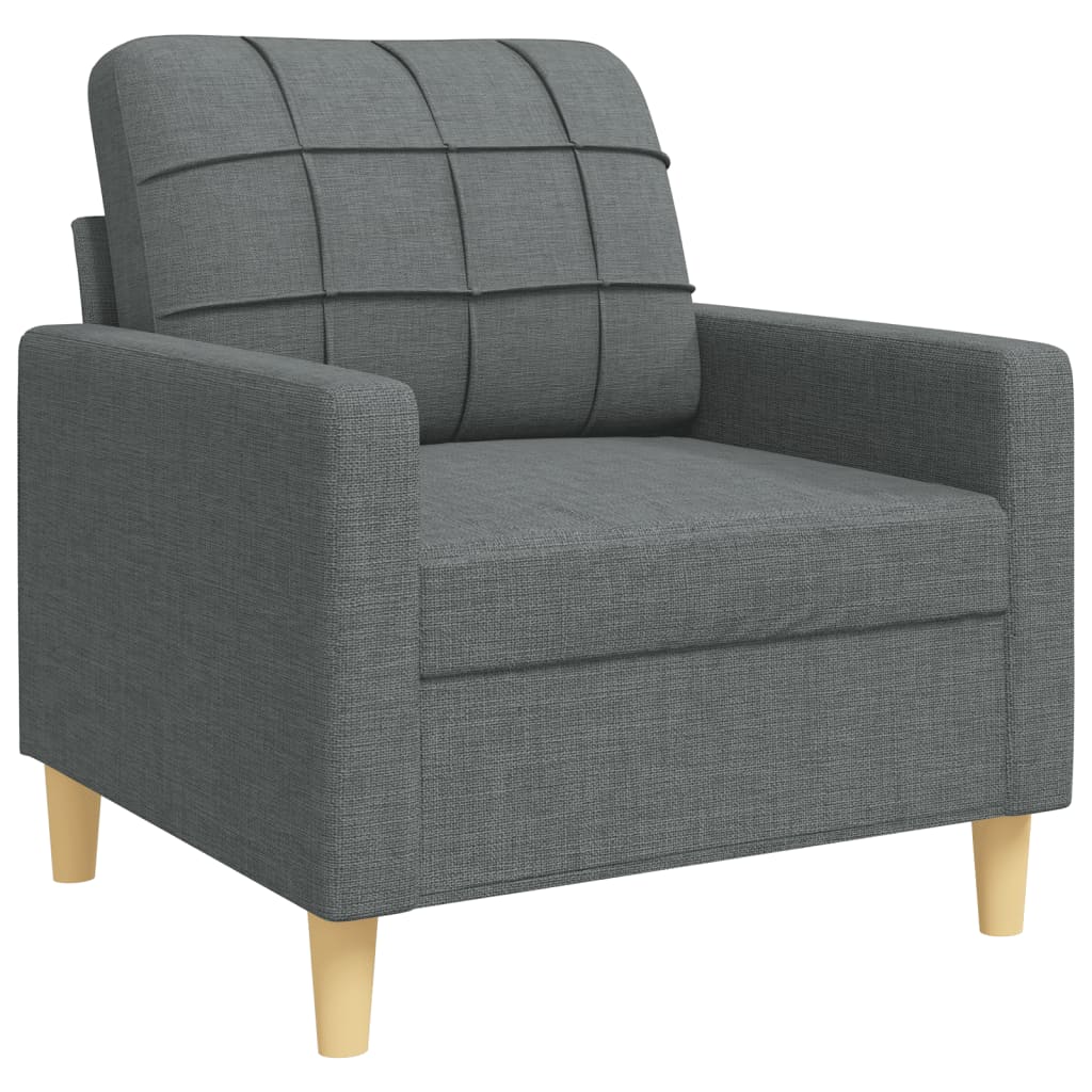 4-dijelni set sofa s tabureom tamnosivi od tkanine