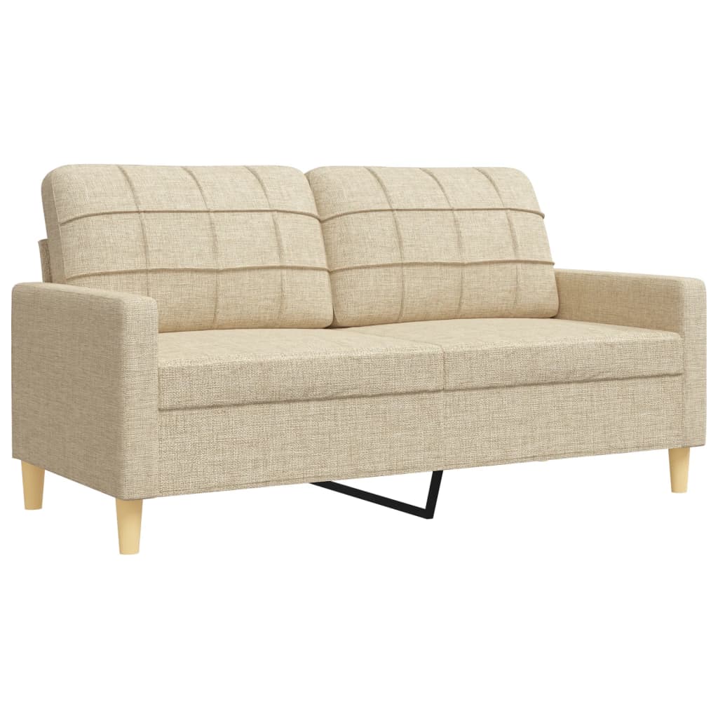 4-dijelni set sofa s tabureom krem od tkanine