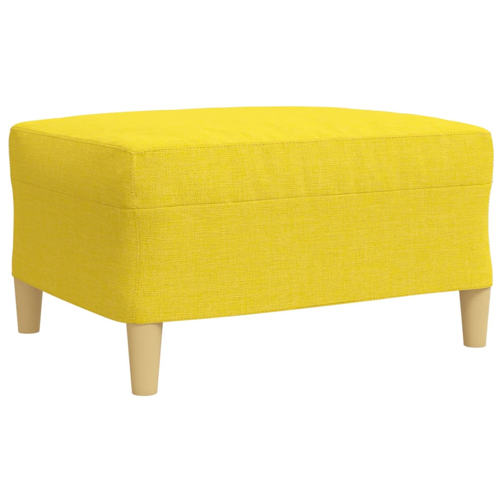 4-dijelni set sofa s tabureom svjetložuti od tkanine