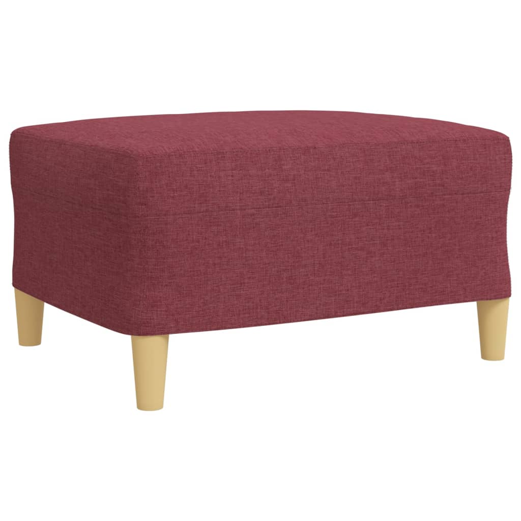 4-dijelni set sofa s tabureom crvena boja vina od tkanine