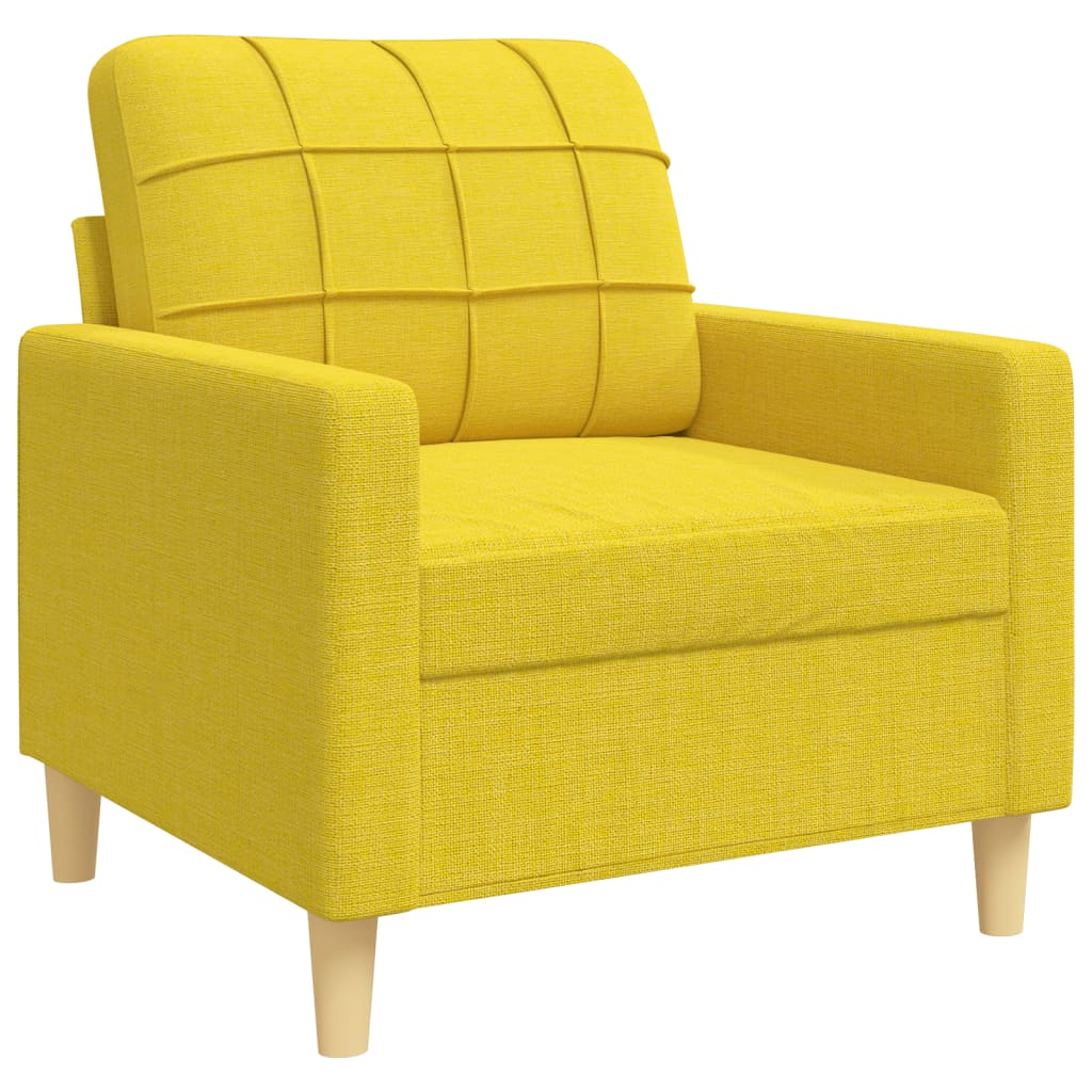 3-dijelni set sofa s ukrasnim jastucima svjetložuti od tkanine