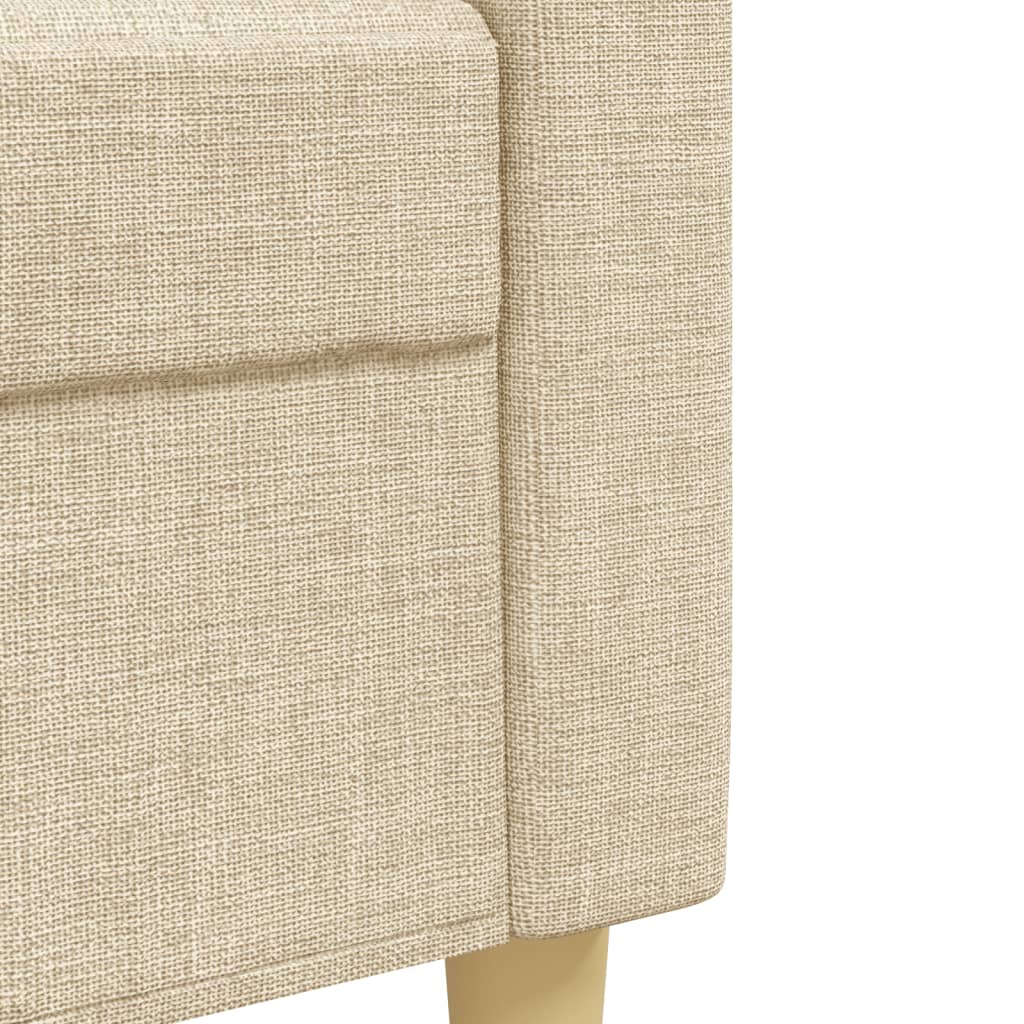 4-dijelni set sofa s tabureom i jastucima krem tkanina
