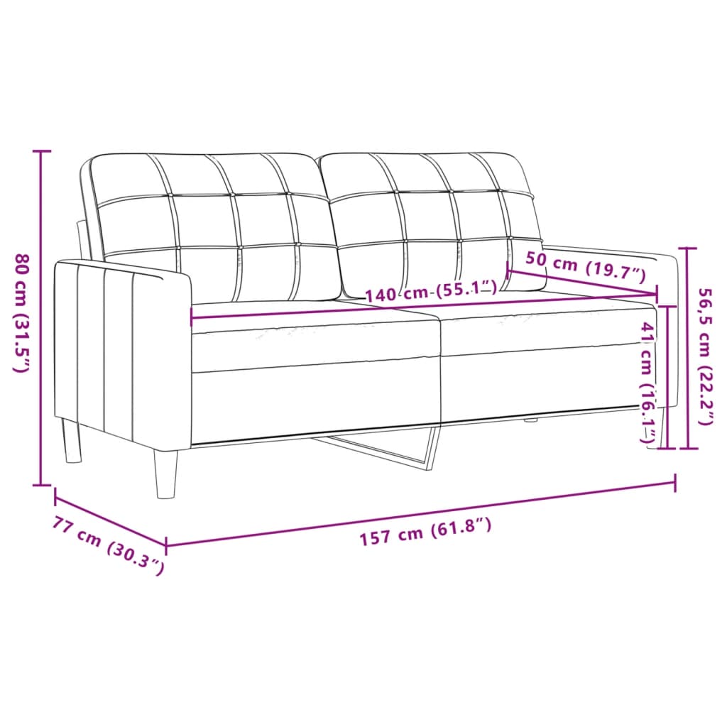 2-dijelni set sofa svjetlosivi od tkanine