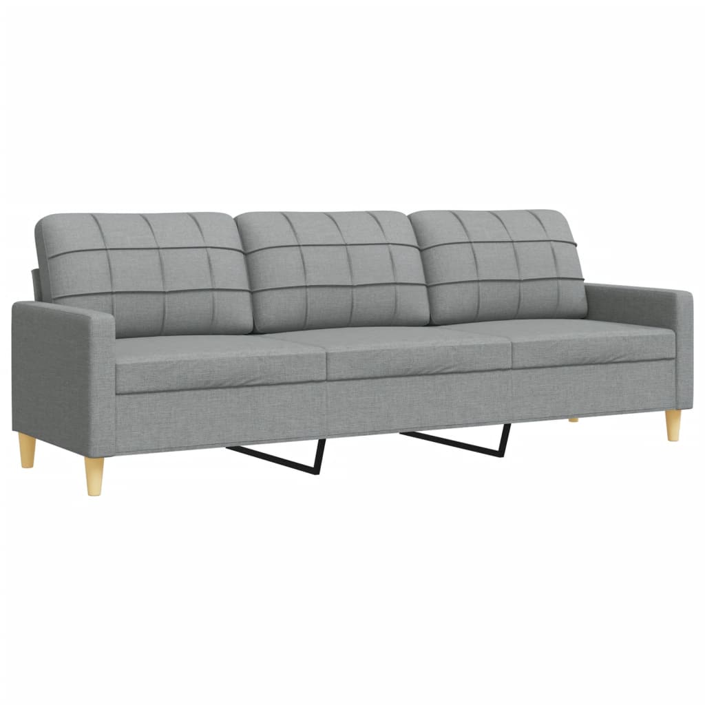 3-dijelni set sofa s tabureom svjetlosivi od tkanine