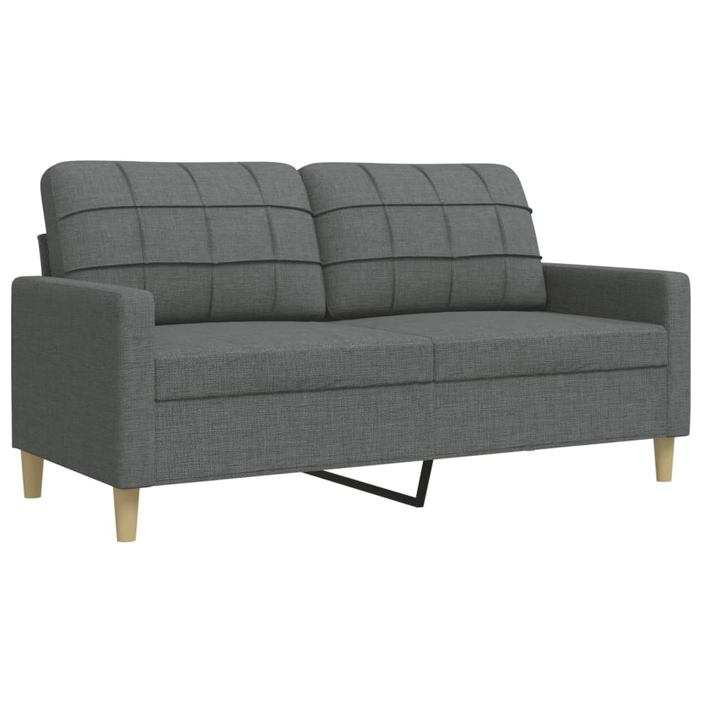 3-dijelni set sofa s tabureom tamnosivi od tkanine