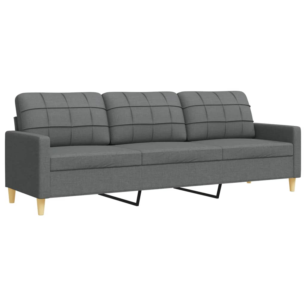 3-dijelni set sofa s tabureom tamnosivi od tkanine
