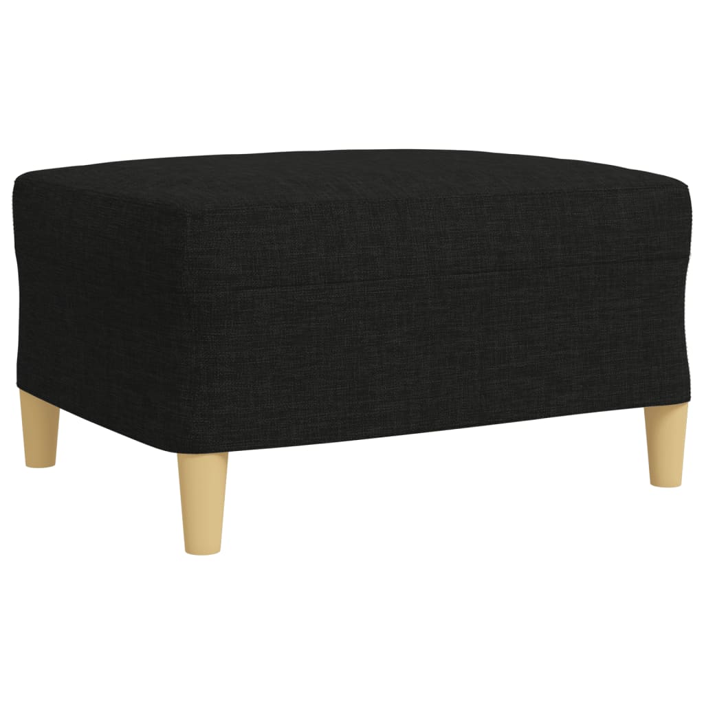 3-dijelni set sofa s tabureom crni od tkanine