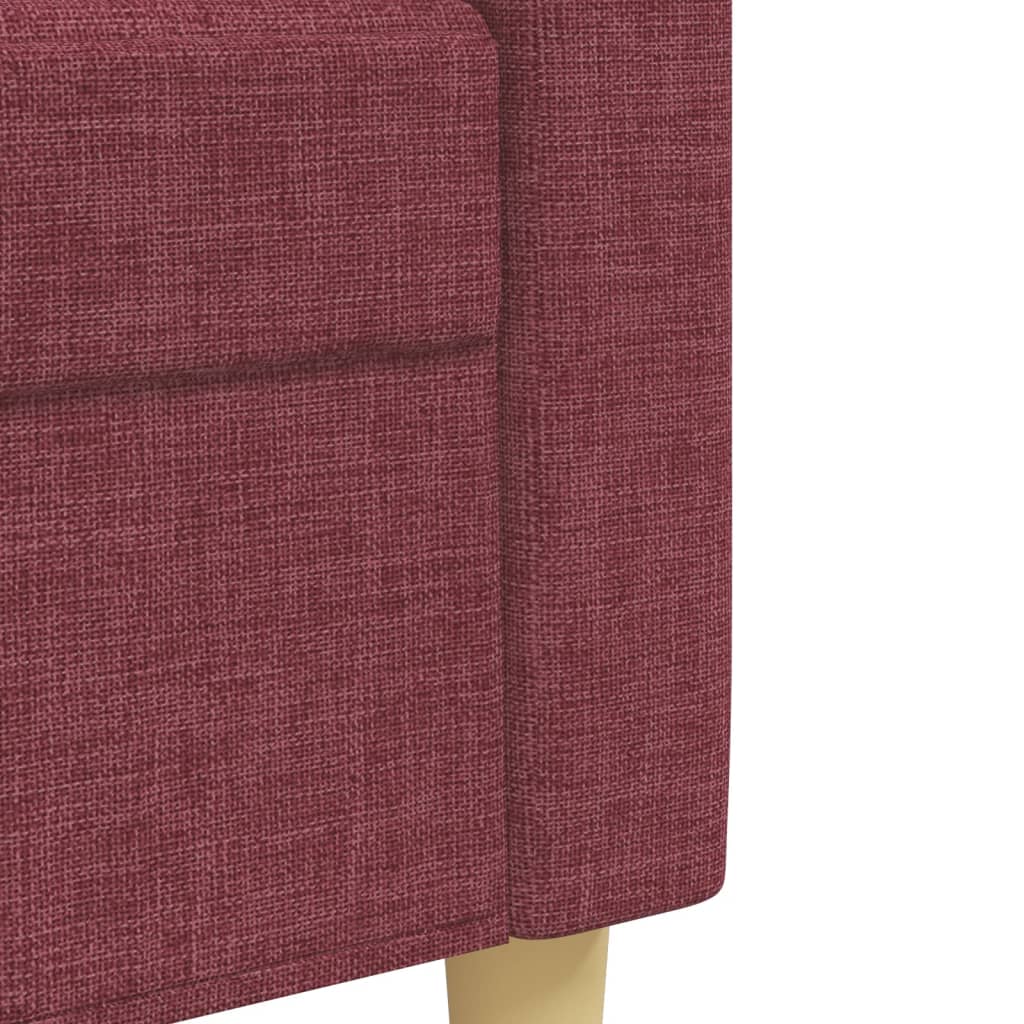 3-dijelni set sofa s tabureom crvena boja vina od tkanine