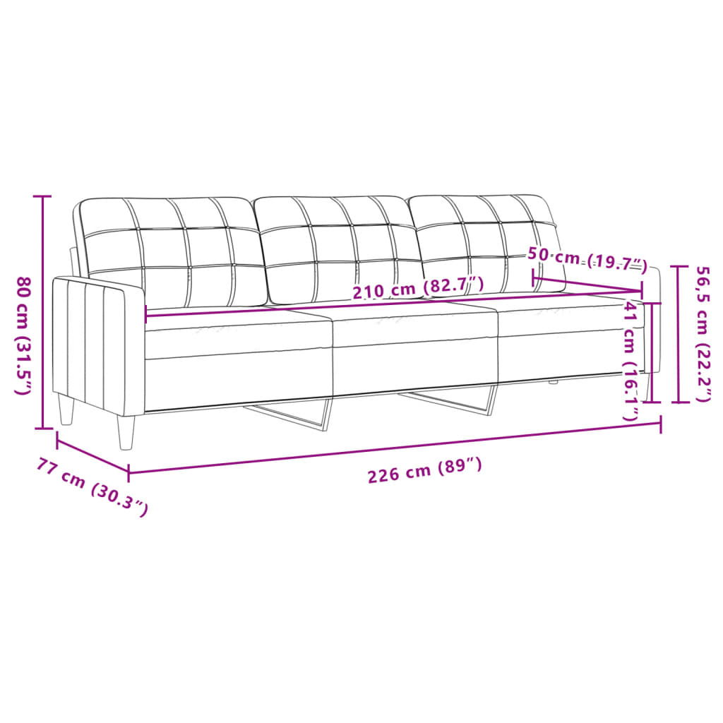 3-dijelni set sofa s tabureom crvena boja vina od tkanine