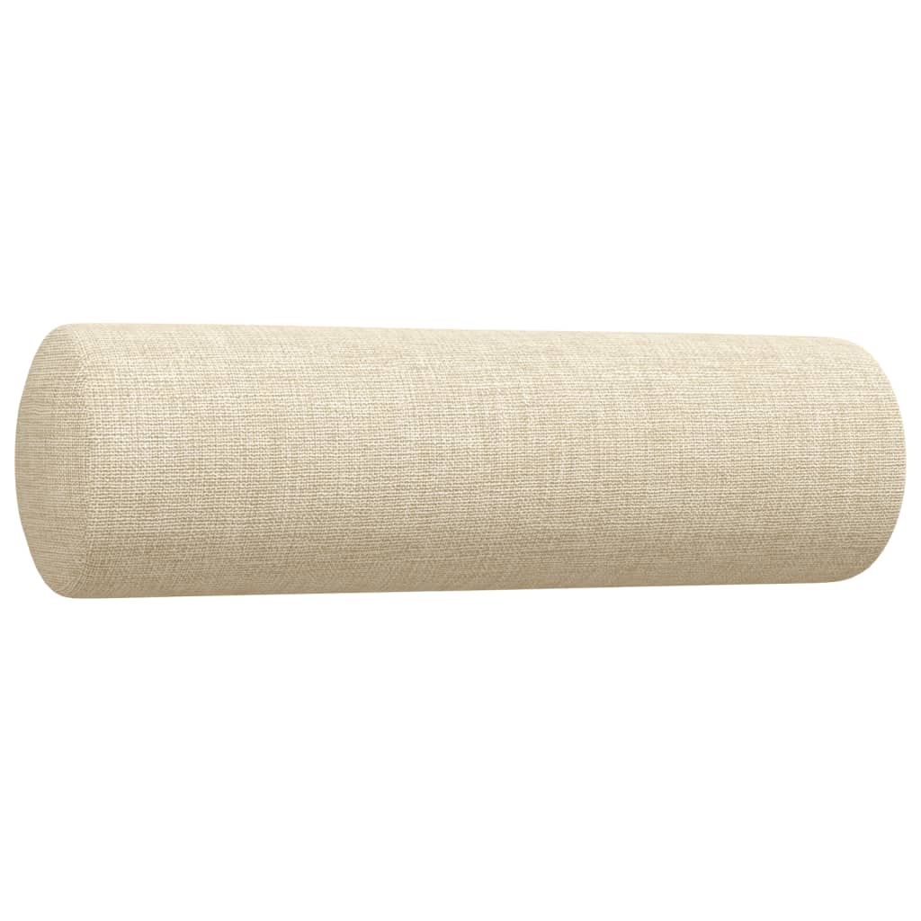 2-dijelni set sofa s ukrasnim jastucima krem od tkanine