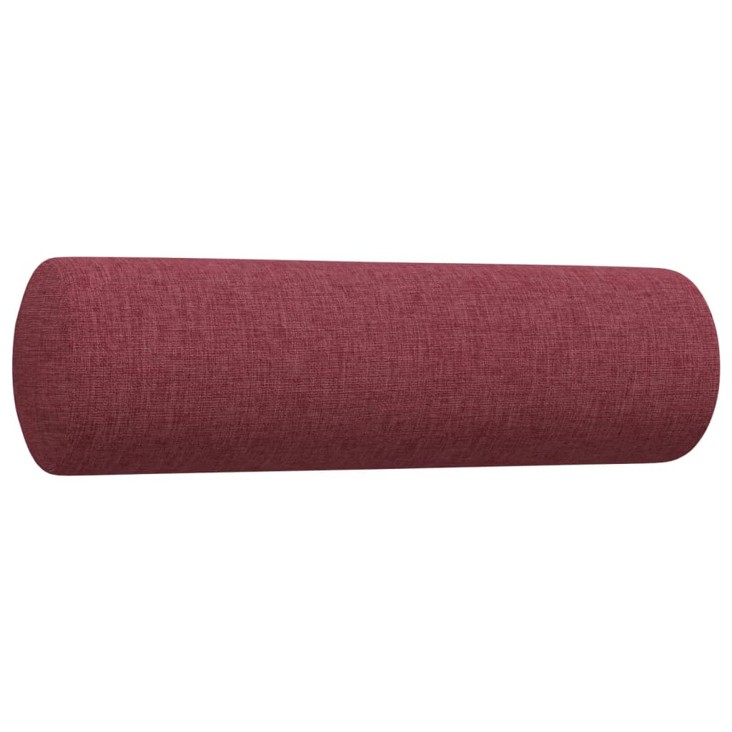 2-dijelni set sofa s ukrasnim jastucima boja vina od tkanine