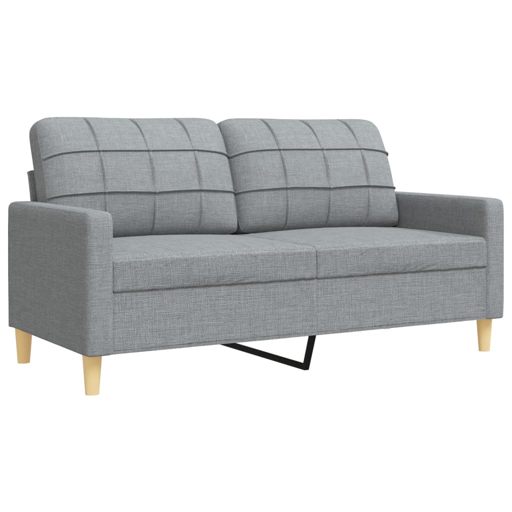 3-dijelni set sofa s tabureom i jastucima svjetlosivi tkanina