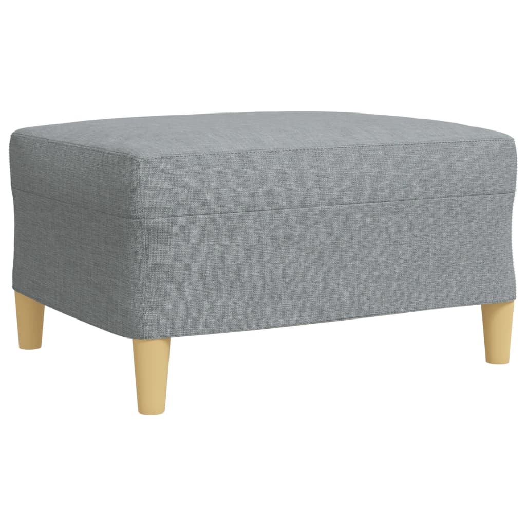 3-dijelni set sofa s tabureom i jastucima svjetlosivi tkanina