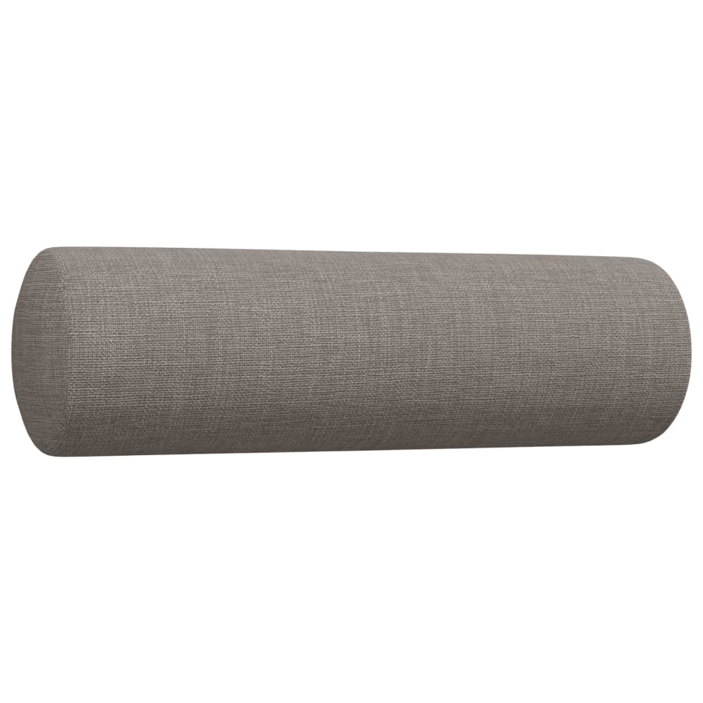 3-dijelni set sofa s tabureom i jastucima smeđesivi tkanina