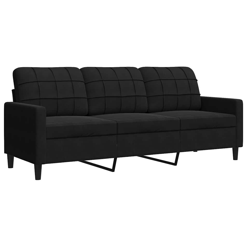 4-dijelni set sofa s jastucima crni baršunasti