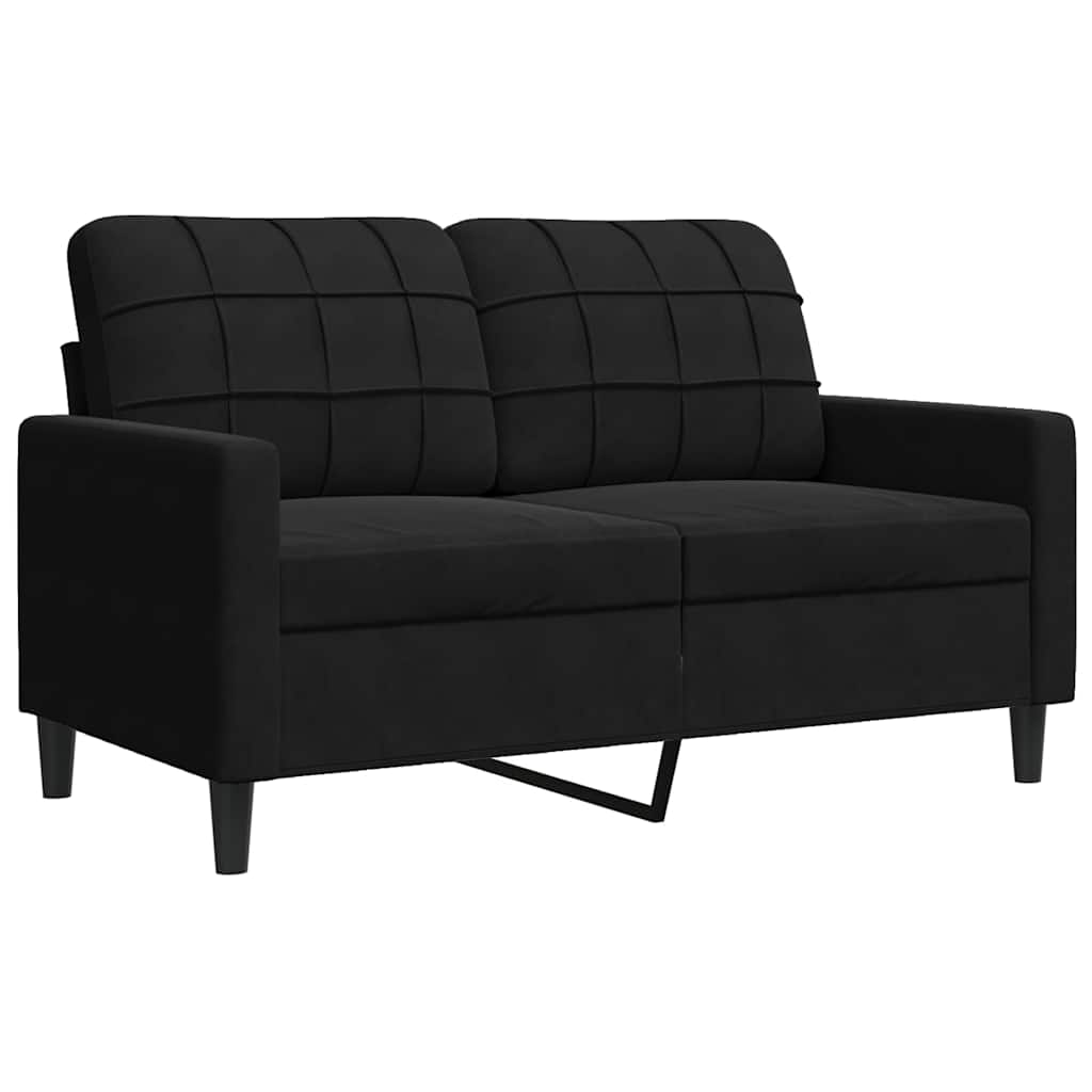 4-dijelni set sofa s jastucima crni baršunasti