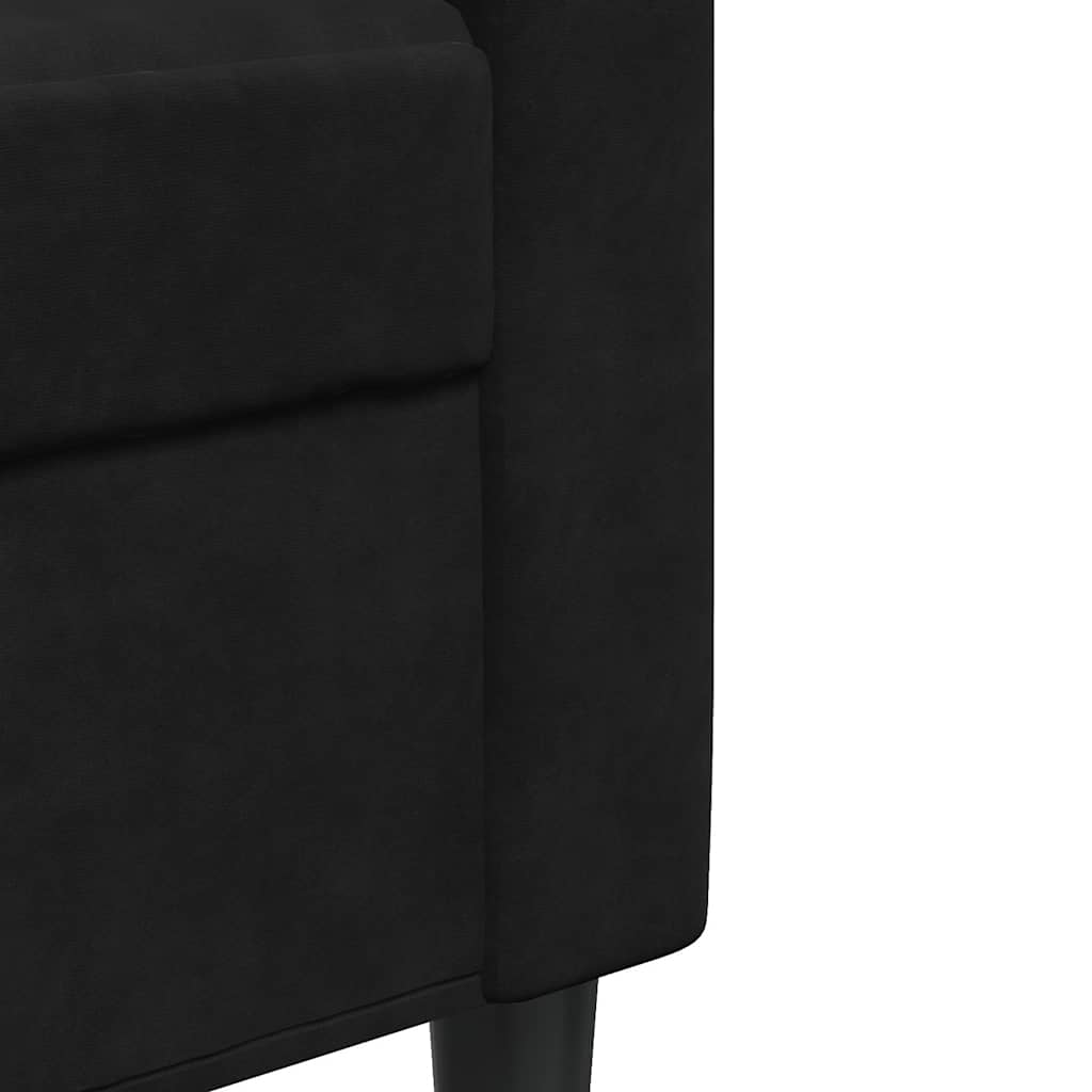 4-dijelni set sofa s jastucima crni baršunasti