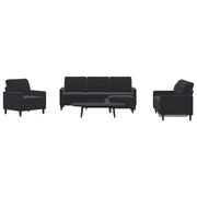 4-dijelni set sofa s jastucima crni baršunasti