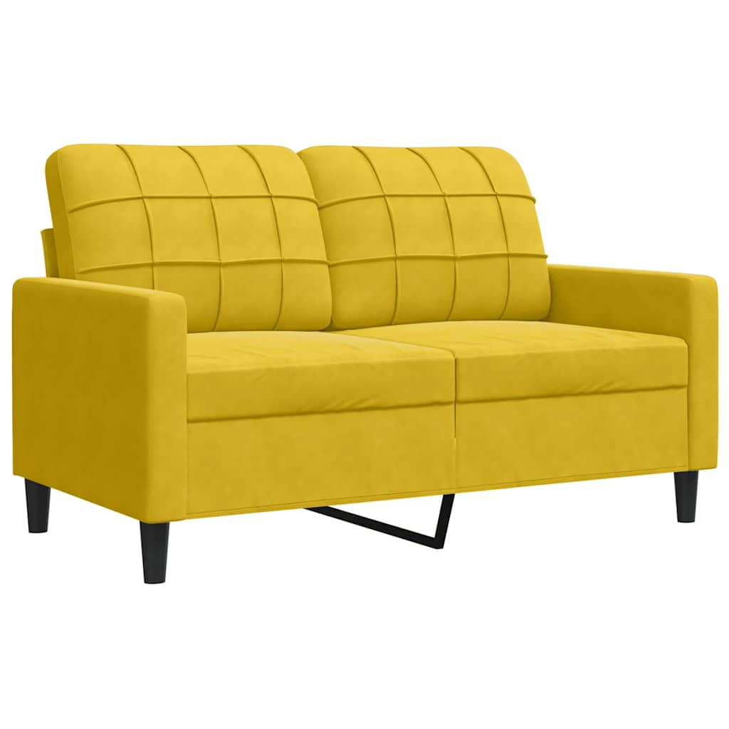 4-dijelni set sofa s jastucima žuti baršunasti