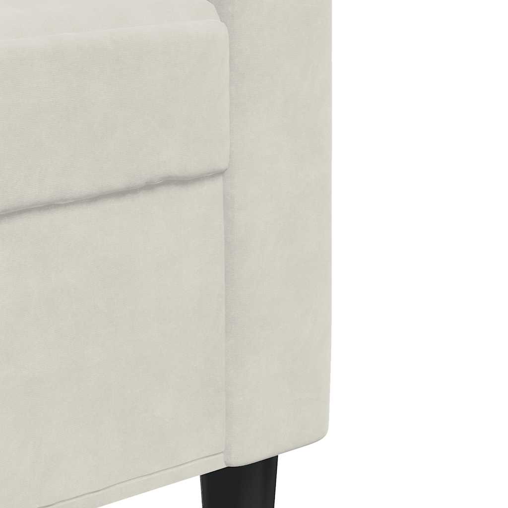 3-dijelni set sofa s jastucima krem baršunasti
